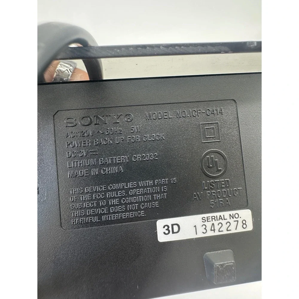 Sony Dream Machine ICF-C414 Dual Alarm Clock Radio Black Digital AM FM‎ Tested